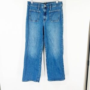 J. Crew Factory Wide-Leg Patch-Pocket Full-Length Jeans